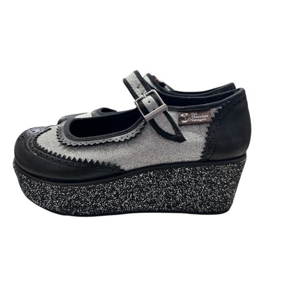 Chocolaticas Hot Chocolate Designs Double Cream Glitter Mary Janes SIZE 5 NWT - Picture 2 of 5